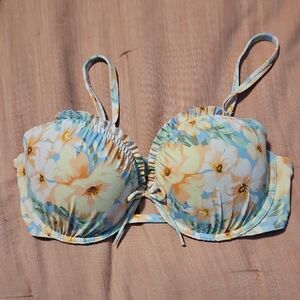 Shade & Shore Floral Bikini Top with Pastel Accents